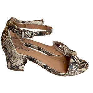 Torrid Snakeskin Low Strappy Kitten Heeled Sandals size 8W Wide